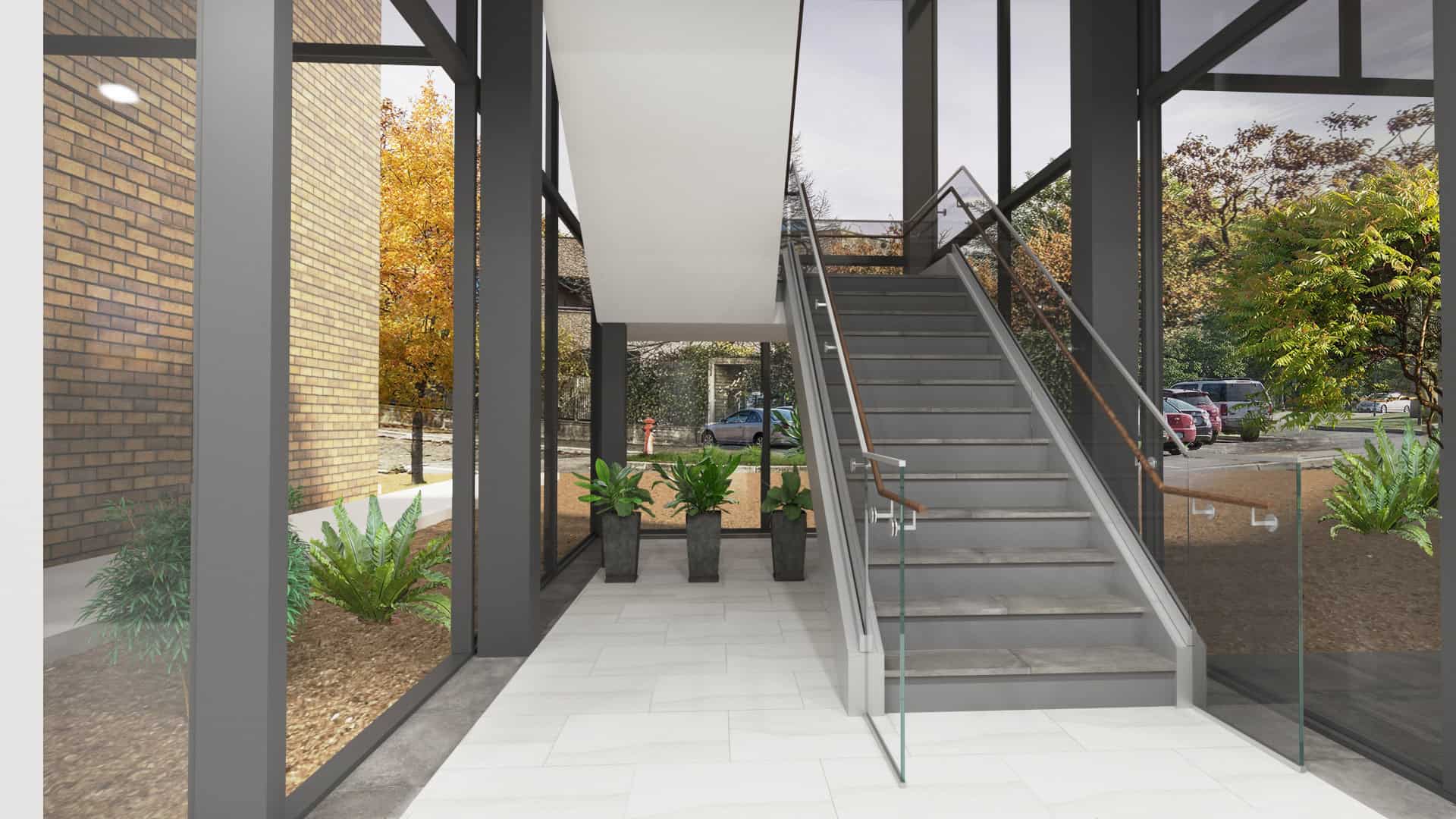 3D Rendering Lobby Stair